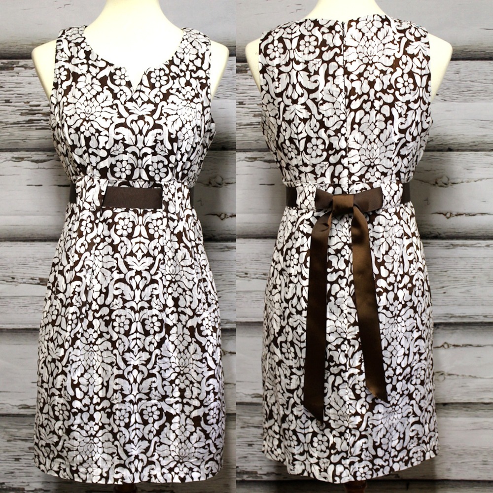 RB Collection Womens Dress 6 Sheath Floral‎ Cotton Crochet Party Event Belted